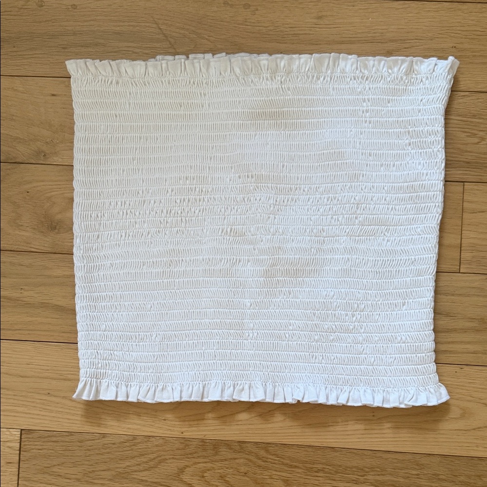 H&M White Ruffled Medium Tube Top